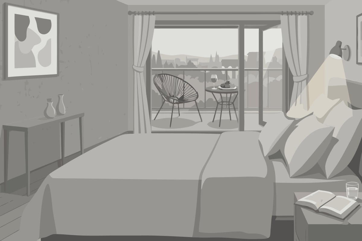 Deluxe-Apartment mit 2 Schlafzimmern und Gartenblick